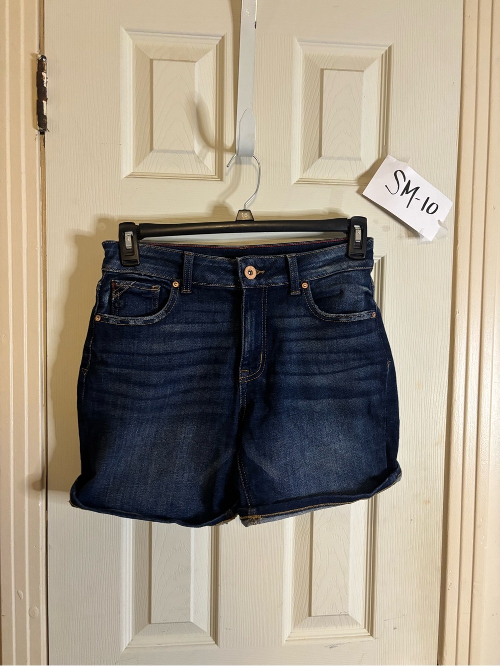 edge Dark Blue Denim Rolled-Hem Women's Shorts